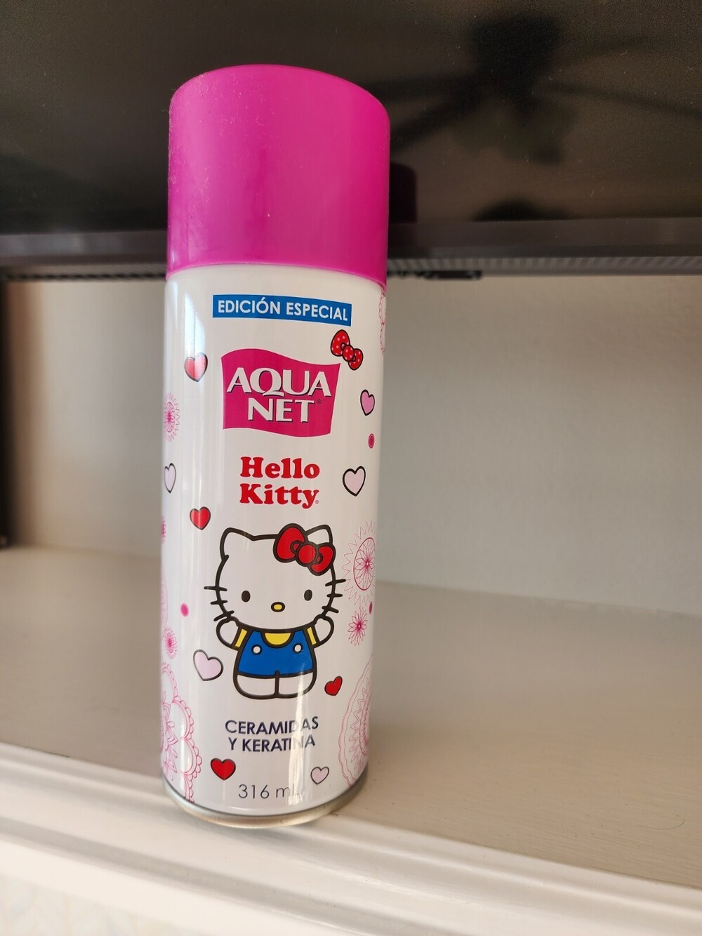 Hello Kitty Aqua Net Hair Spray CERAMIDAS Y KERATINA 316 Ml Special Edition NEW